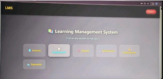 Learning Management System (LMS) screenshot